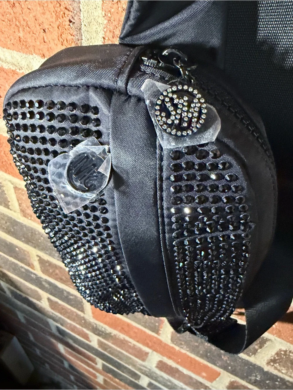 Steve Madden Black Crystal-Studded Crossbody Bag - Picture 5 of 9